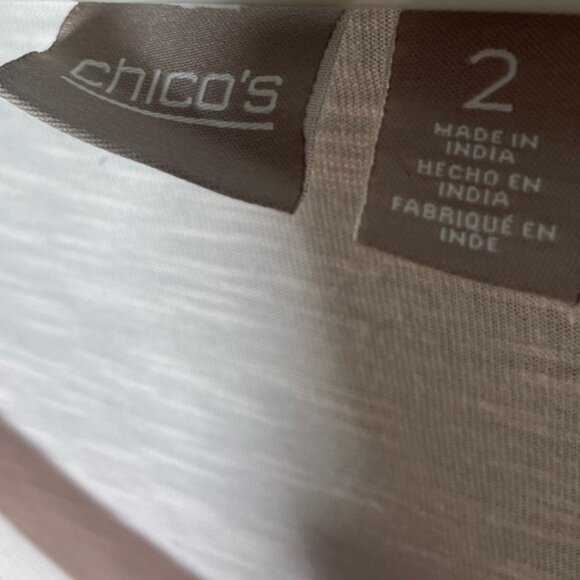 Chico s Large Blouse Top Casual Pink Lace Lightweight Shirts Contemporary Floral - Picture 8 of 9